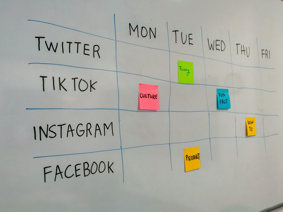 Planner with a content calendar